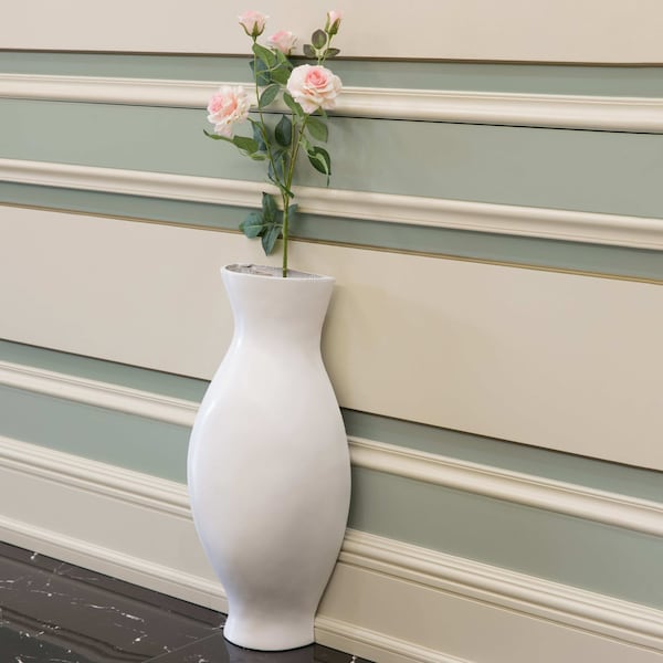 Decorative Split Vase Duo Floor Vase - White